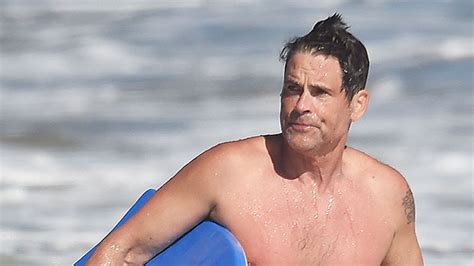 rob lowe goes shirtless boogie boarding with hunky son matthew hollywood life