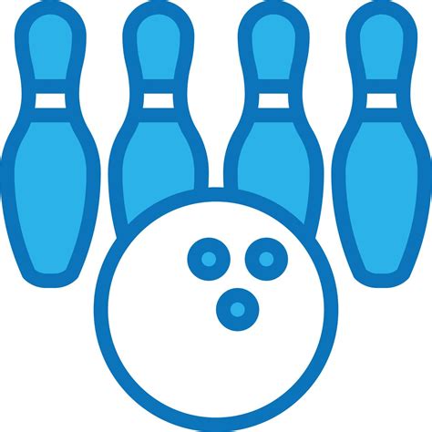 Bowling Ball Pin Sport Entertainment Blue Icon 14359745 Vector Art At