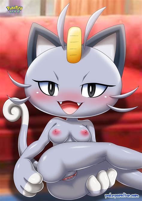 Rule 34 1girls Alolan Meowth Anthro Ass Blush Breasts Female Meowth Nipples Open Mouth Pokémon