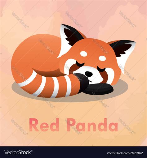 Sleeping Cute Red Panda Royalty Free Vector Image