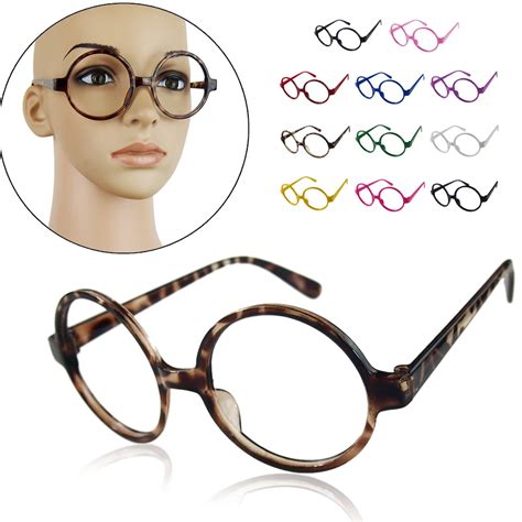 Fancy Round Frame Party Dress Big Nerd Eyeglasses Glasses Frame No Lens