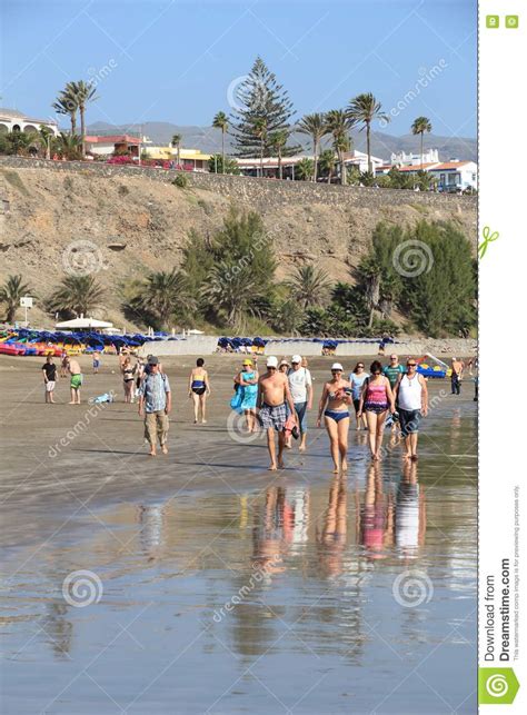 Mamie Canaria Playa Ingles Image stock éditorial Image du ressource horizontal