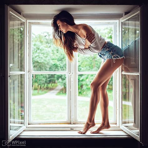 Girl Pose Feet Window On The Windowsill Wojtek Polaczkiewicz