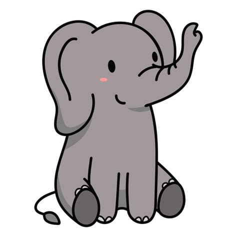 Cute Elephant Sitting Illustration Transparent Png And Svg Vector File