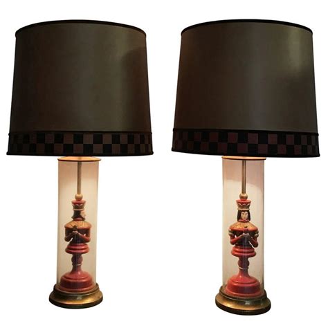 Lamps table lamp bedside lamps bedside table lamp shade table mid century retro salt lamp coco republic ikea bedside tables freedom vintage west 5612 results: Most Unusual Pair of Whimsical Chess Piece under Glass ...