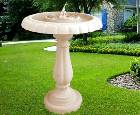 Garden memorials, garden urns, sundials, planters & sculptures. Heritage Birdbath Sundial - UK Cast Stone Online