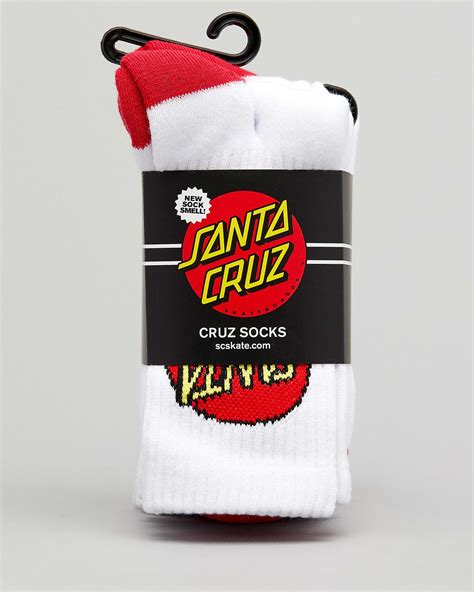 Santa Cruz Boys Socks 4 Pack In White Fast Shipping And Easy Returns