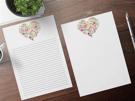 Romantic Printable Stationery Wedding Papers Etsy