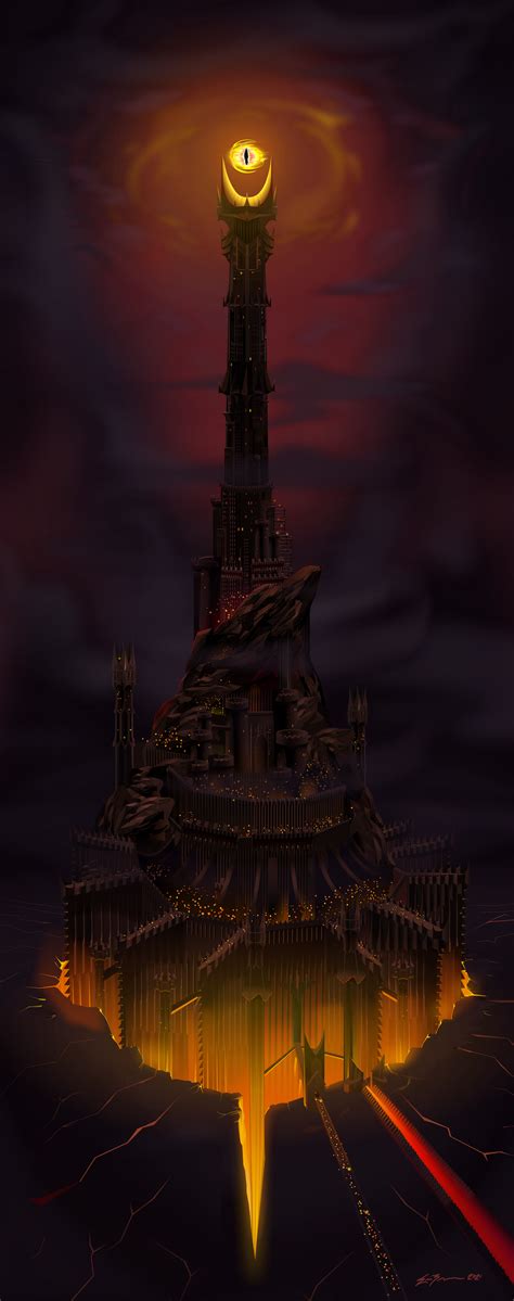 Tower Of Barad Dur Vector Art Created Using Adobe Animate Barad Dur Lord Of The Rings Shadow