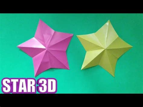 How to make star origami tutorial cara membuat origami bintang. ORIGAMI BINTANG 3 D , cara membuat bintang 3d dari kertas ...