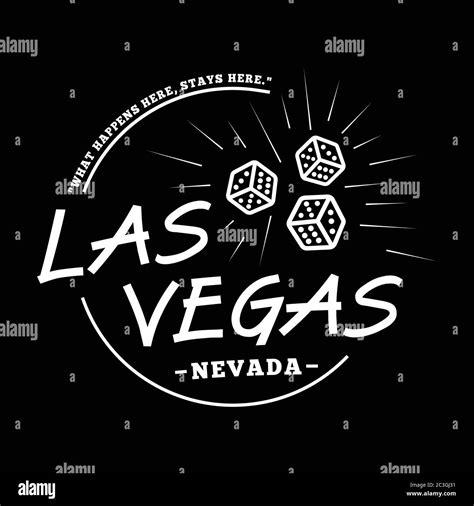 Las Vegas Black And White Logo Design Decorative Inscription Las