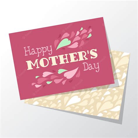Free Vector Pink Mothers Day Greeting Cards