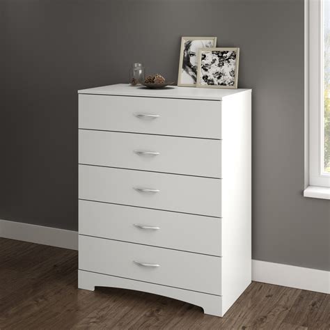 Drawers where clothes won't hide. 5-Drawer Wooden Dresser Chest Drawers Clothes Storage ...