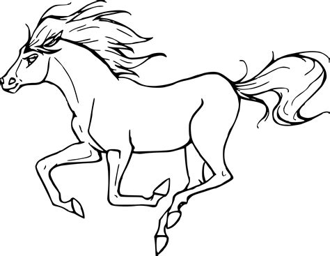 Coloriage Cheval au grand galop gratuit à imprimer  Coloriages.info