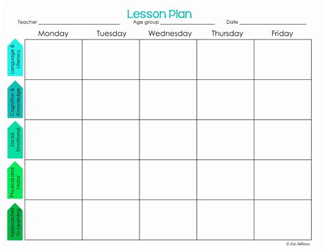 Weekly Lesson Plan Blank Template Example Calendar Printable