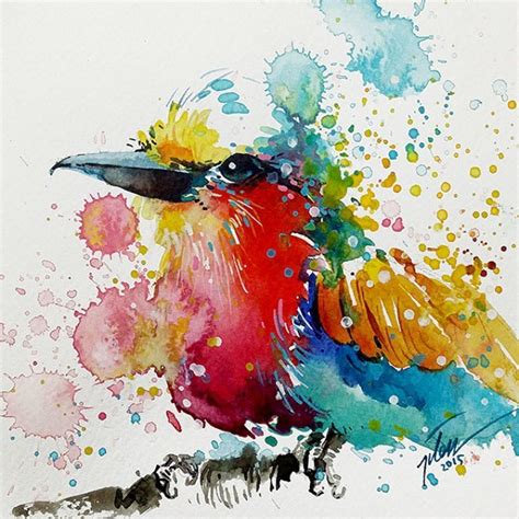 Tilen Ti “lilac Breasted Roller 2” Original Painting By