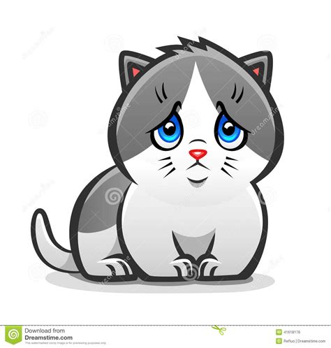 Sad Kitten Stock Vector Illustration Of Child Vector