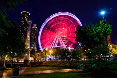 Skyview Ferris Wheel In Motion Downtown Atlanta Georgia Photo By Steve Tosterud Ferris