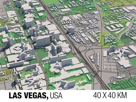 Las Vegas Nevada X Km D City Map D Model Cgtrader