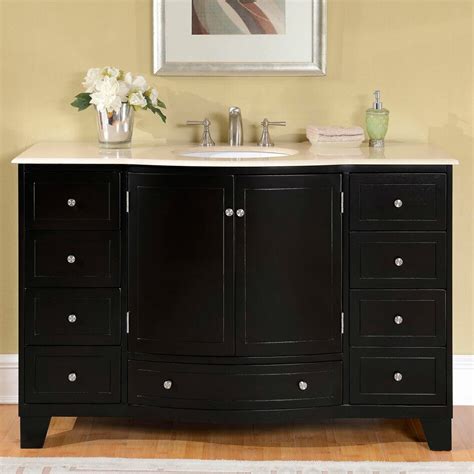 Bathroom double sink cabinet bathroom furniture lighted bathroom vanity mirror. Silkroad Exclusive 55" Single Sink Cabinet Bathroom Vanity ...