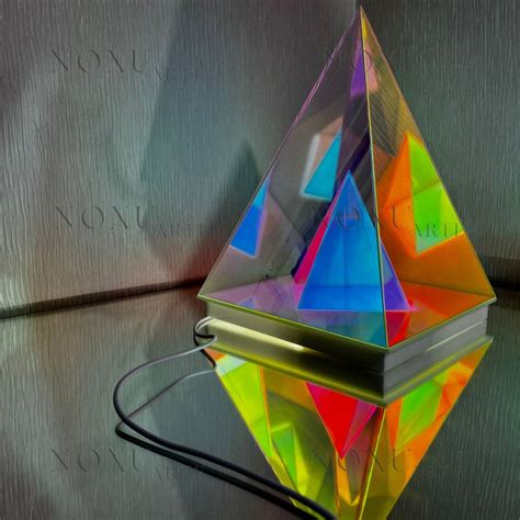 Supesu Pyramid Desk Lamp Dichroic Décor Infinite Effect Led Etsy