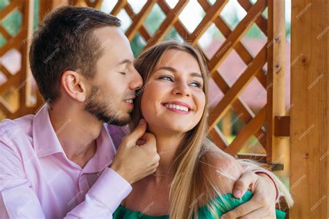 Premium Photo Portrait Of Amazing Couple Hugging Closely With Closed