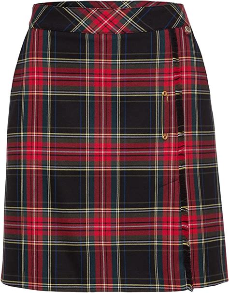 Golfino Ladies Stretch Golf Skirt With Tartan Pattern And Long Fit Red