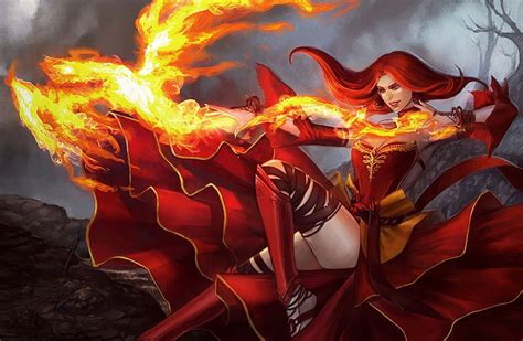 Free Download Fire Slayer Red Pretty Glow Redhead Bonito Magic Nice Flame Anime Hot