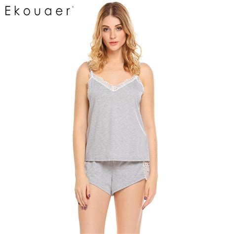 Buy Ekouaer Sexy Lace Trim Pajama Sets Sleepwear Women