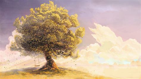 Wallpaper Sunlight Trees Painting Fantasy Art Sky Artwork