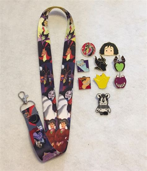 Disney Pins Lanyard Set Disney Villains Lanyard Starter Set Etsy