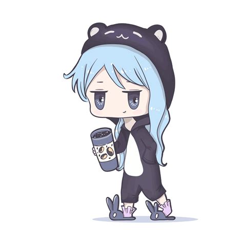 Anime Girl Drinking Coffee Png Png Image Collection