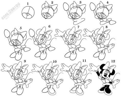 How To Draw Minnie Mouse Step By Step Pictures Cool2bkids Disney