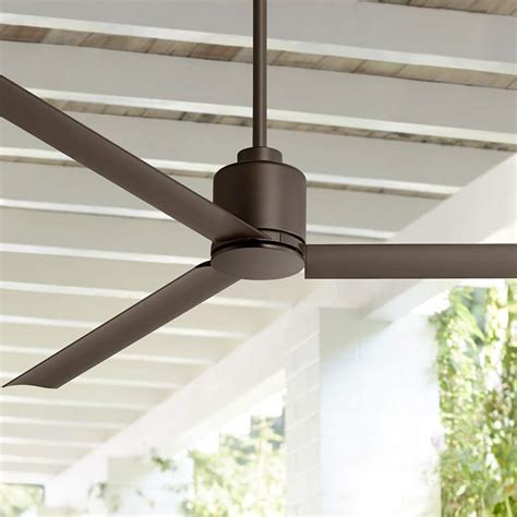 What makes a ceiling fan good for outdoor installation? 60" Status Bronze Damp Ceiling Fan - #13E68 | Lamps Plus