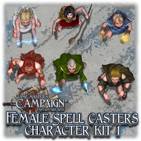 Female Spell Casters Character Kit 1 Game Masters Campaign Rpg Art