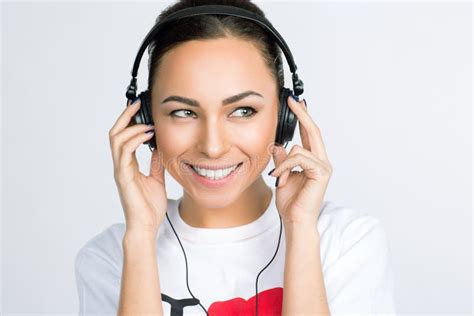 Woman Wearing Headphones Stock Image Image Of Relaxation 51932647