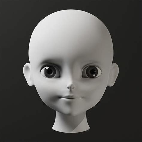 3d Model Lowpoly Base Chibi Head Vr Ar Low Poly Cgtrader