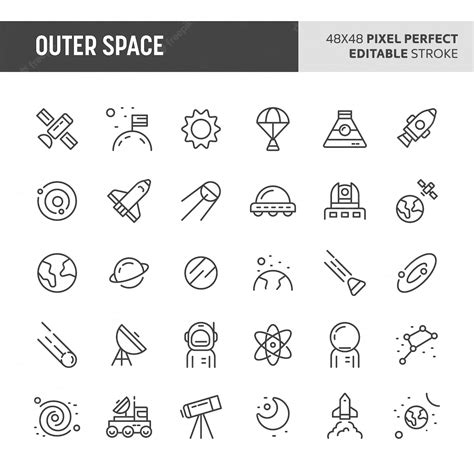 Premium Vector Outer Space Icon Set