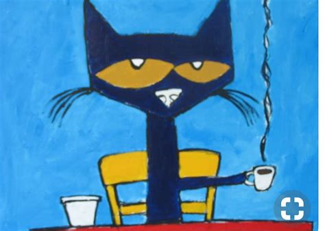 Pete The Cat Drinking Coffee Painted Rock Idea Cat Drinking Drinking