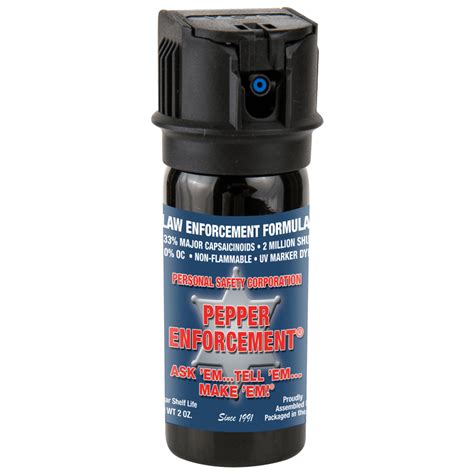 Pepper Enforcement Splatter Stream Pepper Spray 2 Oz Flip Top