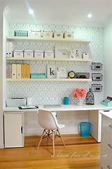 White Desk With Shelves Above