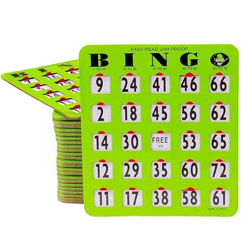 Buy Mr Chips Jam Proof Easy Read Quick Clear Large Print Finger Tip Bingo Cards With Sliding
