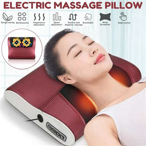 Hallolure Shiatsu Pillow Massager With Heat Electronic Heat Massage Pillow Deep Kneading