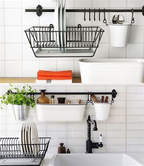 Kitchen Hanging Rack Ikea Kungsfors Wall Storage With Grid Knife Rack