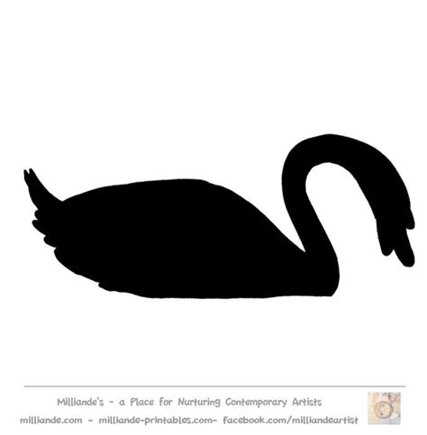 Swan Silhouette Stencil Template Swan At Milliande
