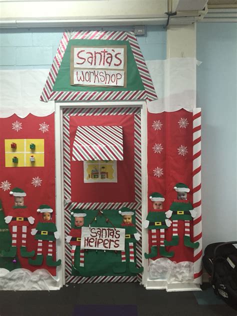 santa s work shop christmas door decorations classroom christmas decorations office
