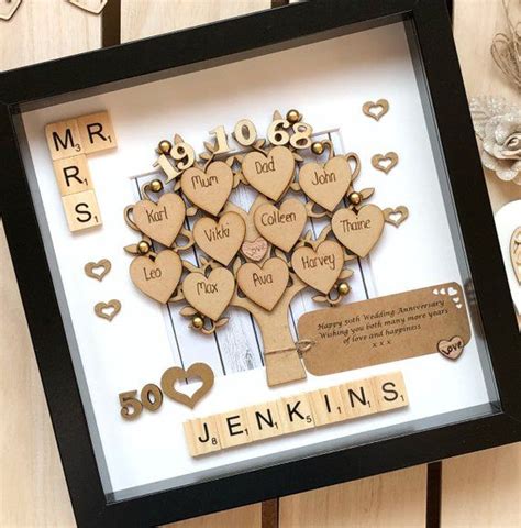 Celebrating wedding anniversaries isn't a new idea, it's been part of our customs for centuries. Golden Wedding Anniversary Gift And Family Tree. 50th ...