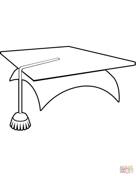 Graduate Cap Coloring Page Free Printable Coloring Pages