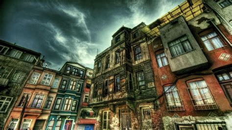 City Istanbul Turkey Building Old Building Clouds