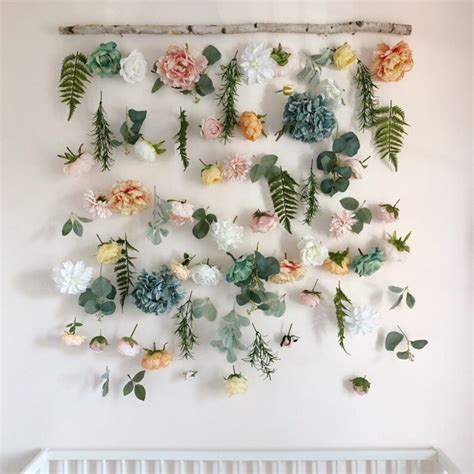 Flower Wall Hanging Nursery Floral Floral Backdrop Etsy